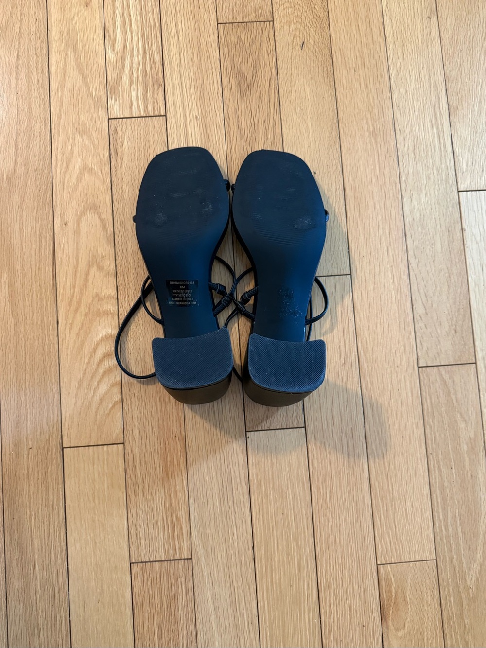 Strappy Black Block Heel Sandals - Picture 8 of 8